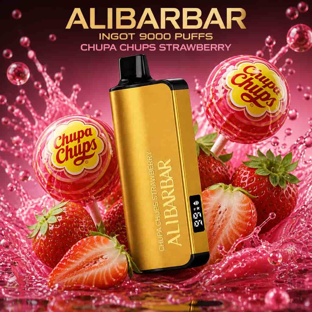 ALIBARBAR INGOT 9000 PUFFS-Chupa Chups Strawberry